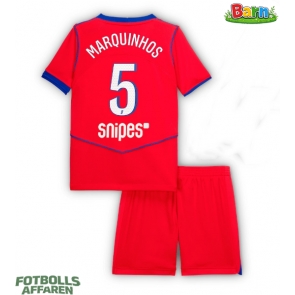 Paris Saint-Germain Marquinhos #5 Tredjeställ Barn 2025-26 Kortärmad (+ Korta byxor)